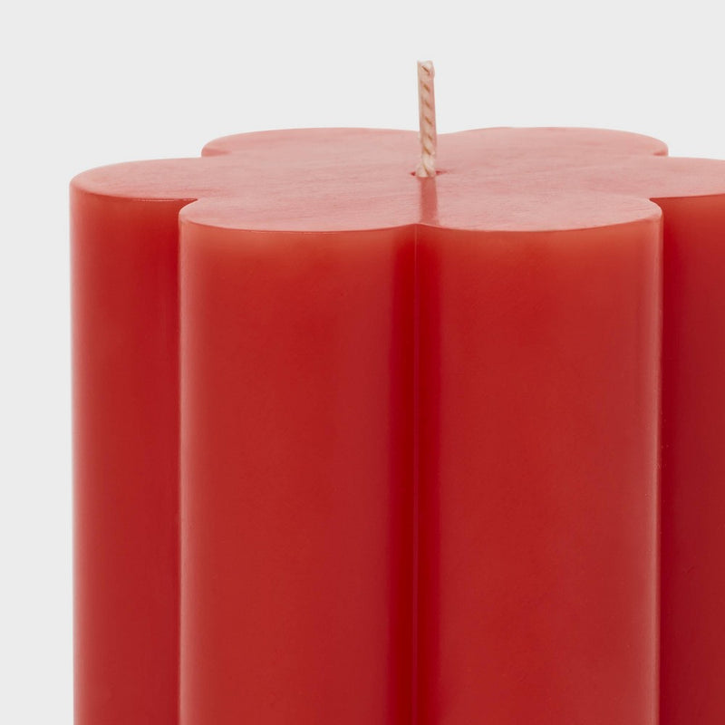3.75" Flower Shaped Pillar Candle Red - Room Essentials