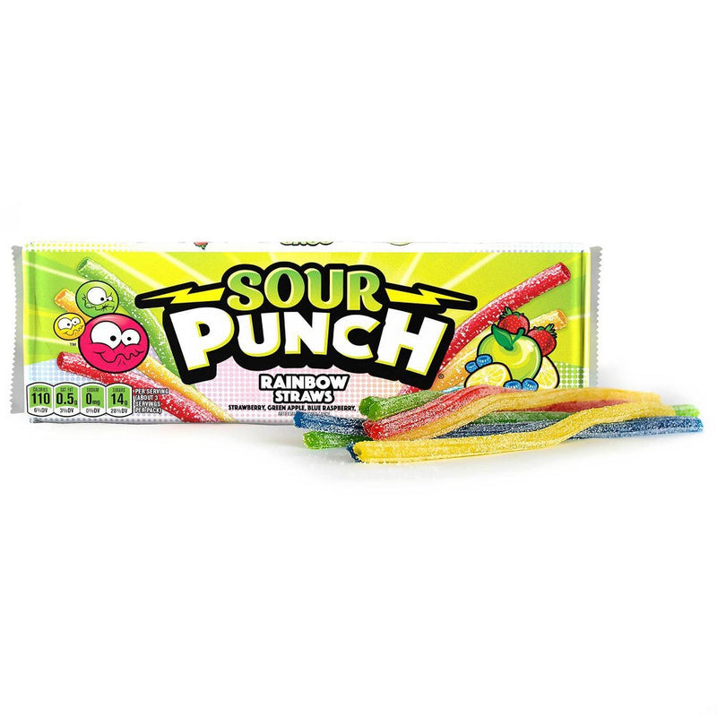 Sour Punch Rainbow Straws Candy - 3.2oz