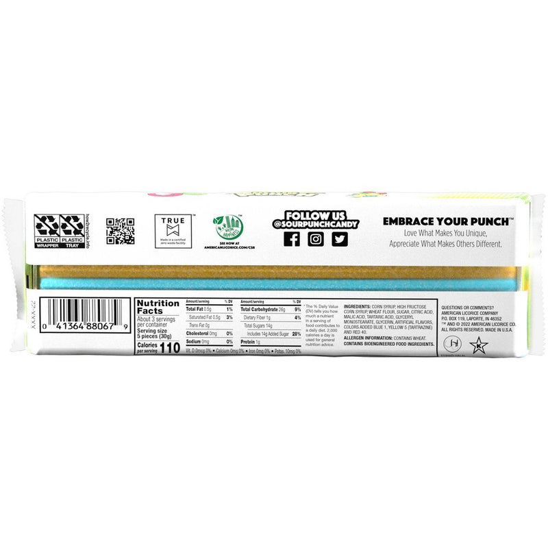 Sour Punch Rainbow Straws Candy - 3.2oz