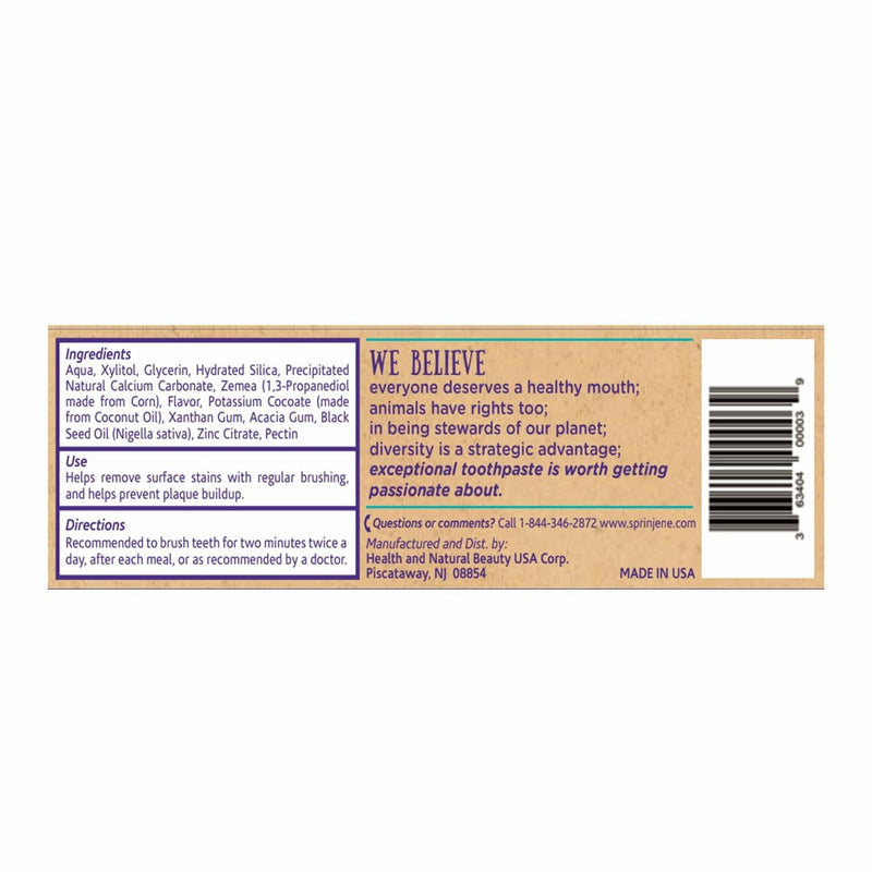 SprinJene Natural Kids Fluoride Free Toothpaste - Vanilla - 3.5oz/1ct