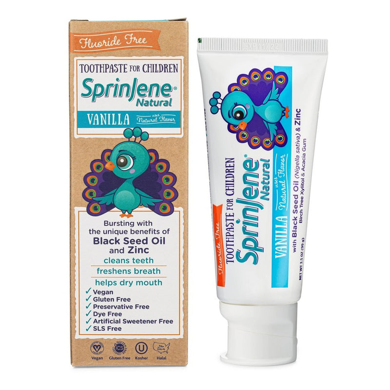 SprinJene Natural Kids Fluoride Free Toothpaste - Vanilla - 3.5oz/1ct