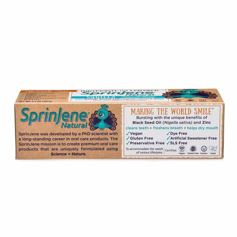 SprinJene Natural Kids Fluoride Free Toothpaste - Vanilla - 3.5oz/1ct