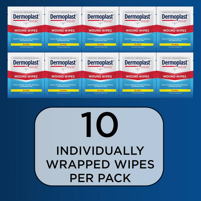 Dermoplast Wound Wipes - 10ct