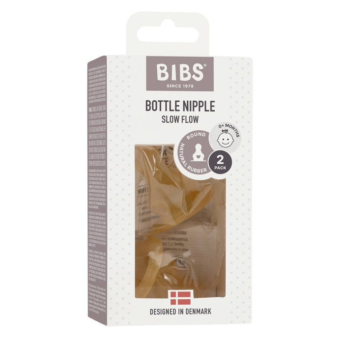 Bibs Latex Slow Flow Bottle Nipple - 2pk