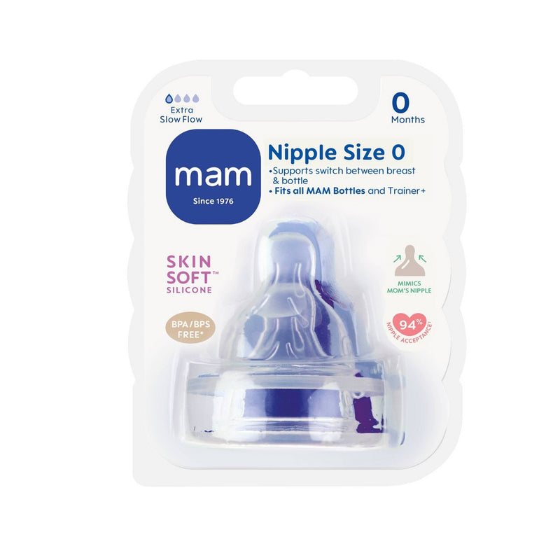 MAM Extra Slow Flow Bottle Nipples - 2pk