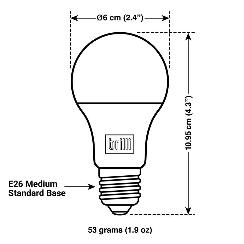 Brilli A19 60W Wind Down Relaxing Dimmable LED Light Bulb White