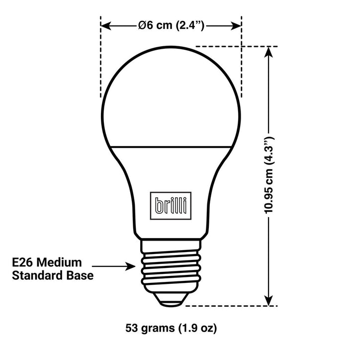 Brilli A19 60W Wind Down Relaxing Dimmable LED Light Bulb White