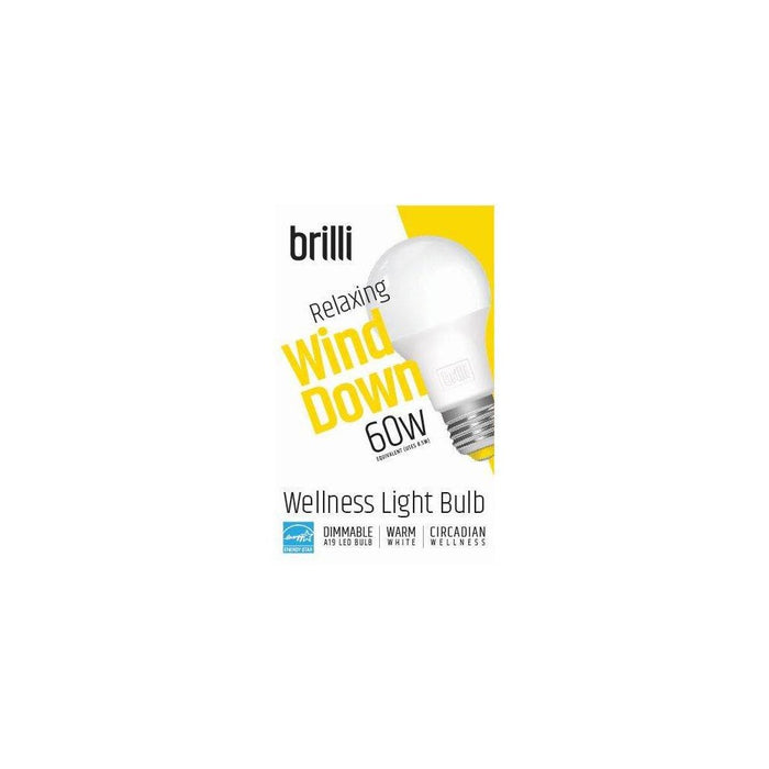 Brilli A19 60W Wind Down Relaxing Dimmable LED Light Bulb White
