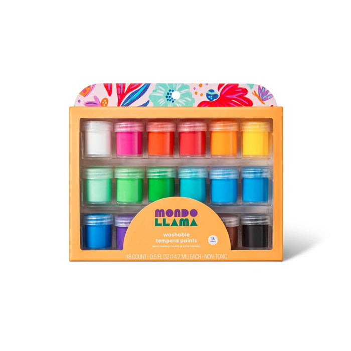 18ct Washable Tempera Paints Classic Colors - Mondo Llama