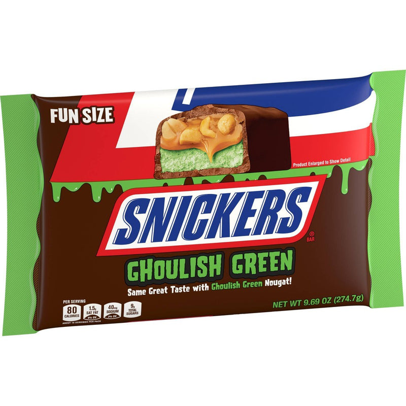 SNICKERS Ghoulish Green Candy Bars Halloween Chocolate - 9.69oz
