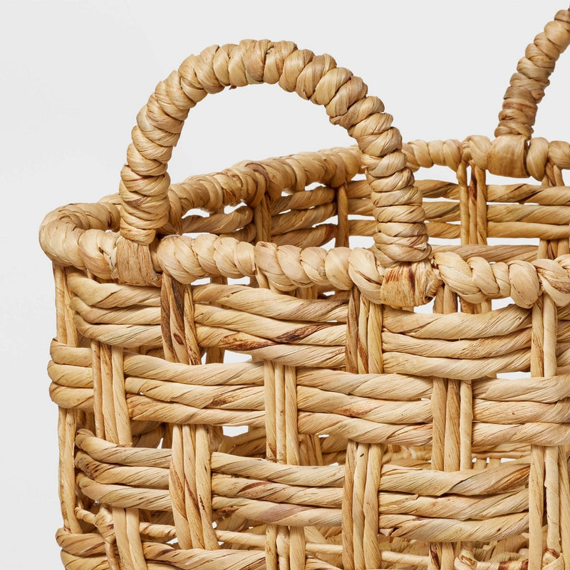 Rectangular Tall Twisted Open Checkered Weave Basket - Brightroom