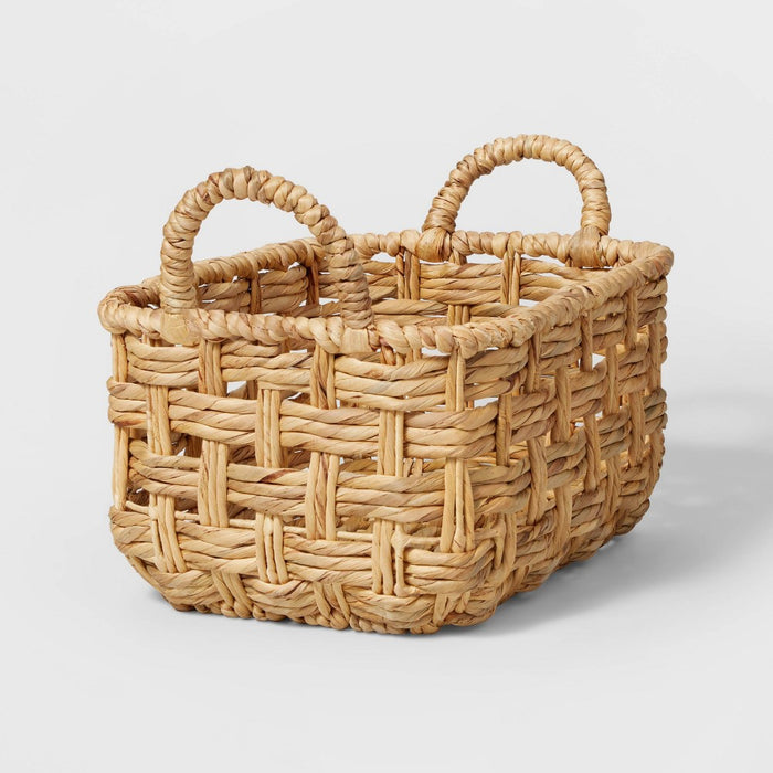 Rectangular Tall Twisted Open Checkered Weave Basket - Brightroom