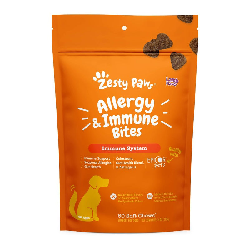 Zesty Paws Allergy and Immune Bites for Dog Lamb Flavor - 60ct