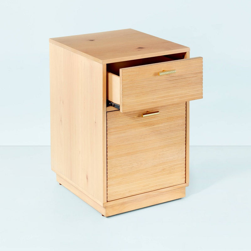Grooved Wood 2-Drawer Vertical Filing Cabinet - Natural - Hearth & Hand with Magnolia (LOCAL PICKUP ONLY)