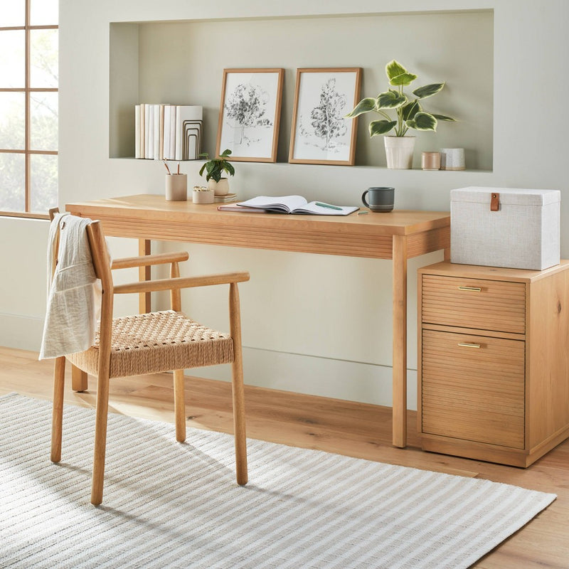 Grooved Wood 2-Drawer Vertical Filing Cabinet - Natural - Hearth & Hand with Magnolia (LOCAL PICKUP ONLY)