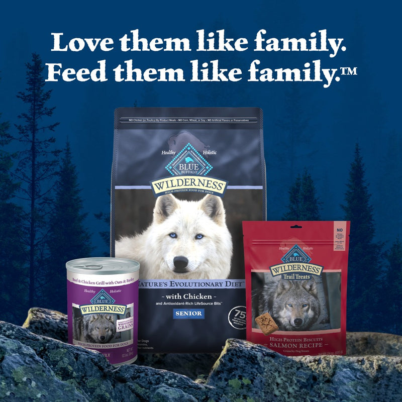 Blue Buffalo Wilderness High Protein Natural Senior Dry Dog Food with Chicken - 24lbs (LOCAL PICKUP ONLY)