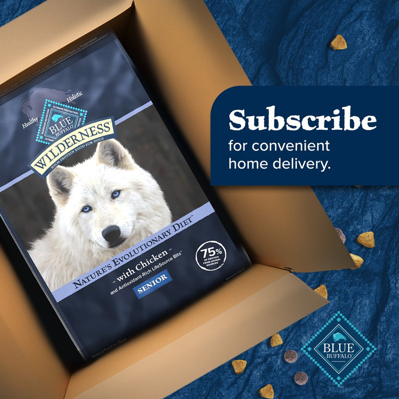 Blue Buffalo Wilderness High Protein Natural Senior Dry Dog Food with Chicken - 24lbs (LOCAL PICKUP ONLY)
