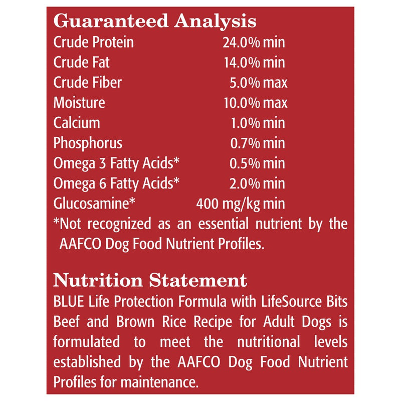 Blue Buffalo Adult Dry Dog Food with Beef Flavor - 24lbs (LOCAL PICKUP ONLY)