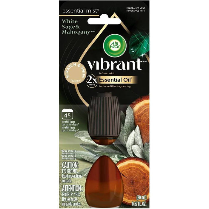 Air Wick Vibrant Essential Mist - White Sage Mahogany - 0.67 fl oz