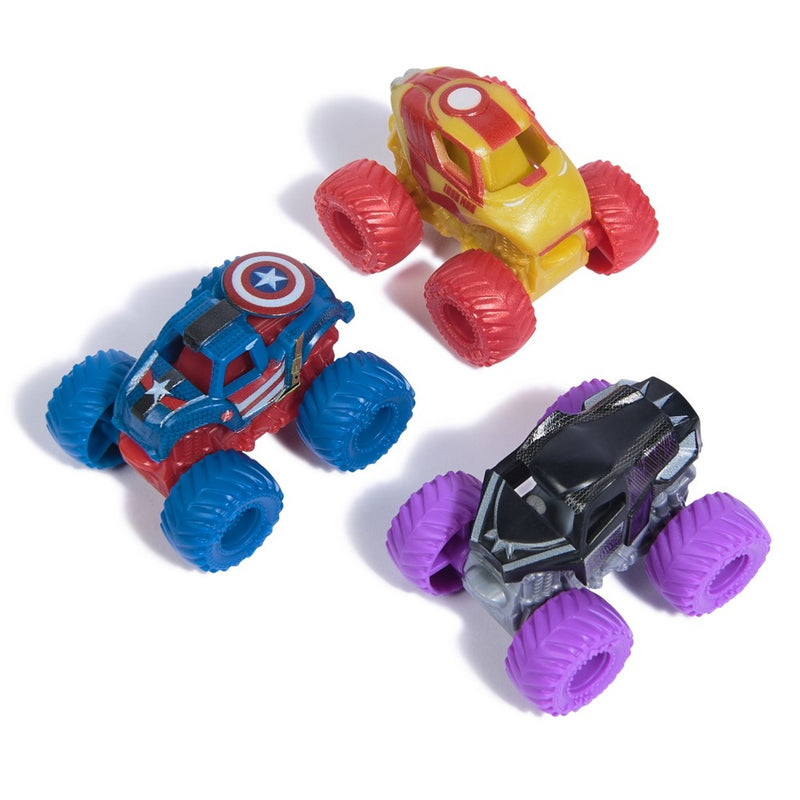 Monster Jam Marvel Mini Bundle BLACK PANTHER, CAPT AMERICA, IRON MAN