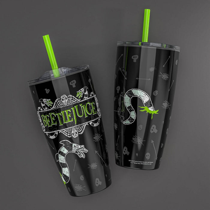 Zak Designs 20 fl oz Halloween Straw Tumbler Beetlejuice