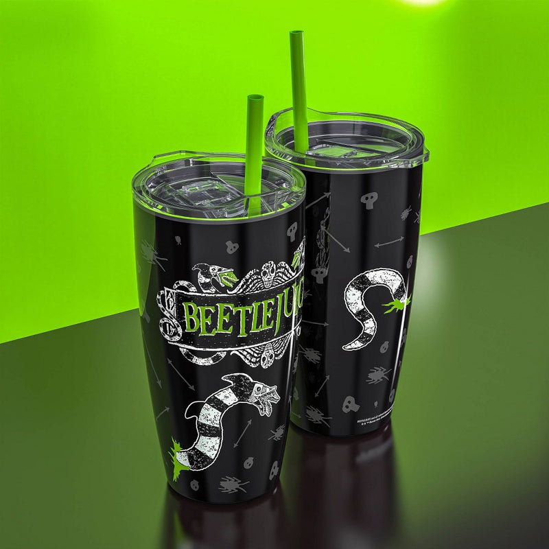 Zak Designs 20 fl oz Halloween Straw Tumbler Beetlejuice