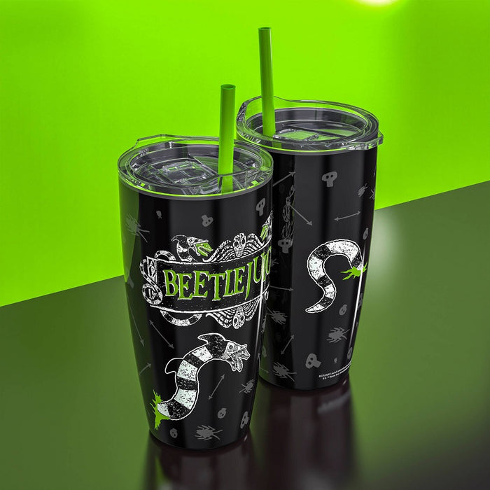 Zak Designs 20 fl oz Halloween Straw Tumbler Beetlejuice