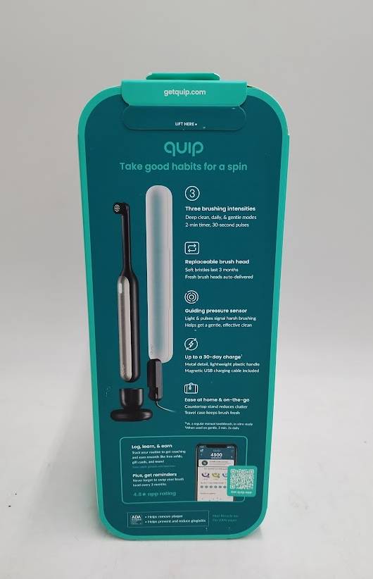 quip 360 Oscillating Rechargeable Electric Toothbrush - Black/Silver