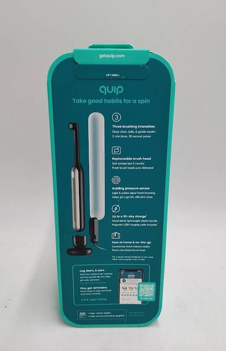quip 360 Oscillating Rechargeable Electric Toothbrush - Black/Silver