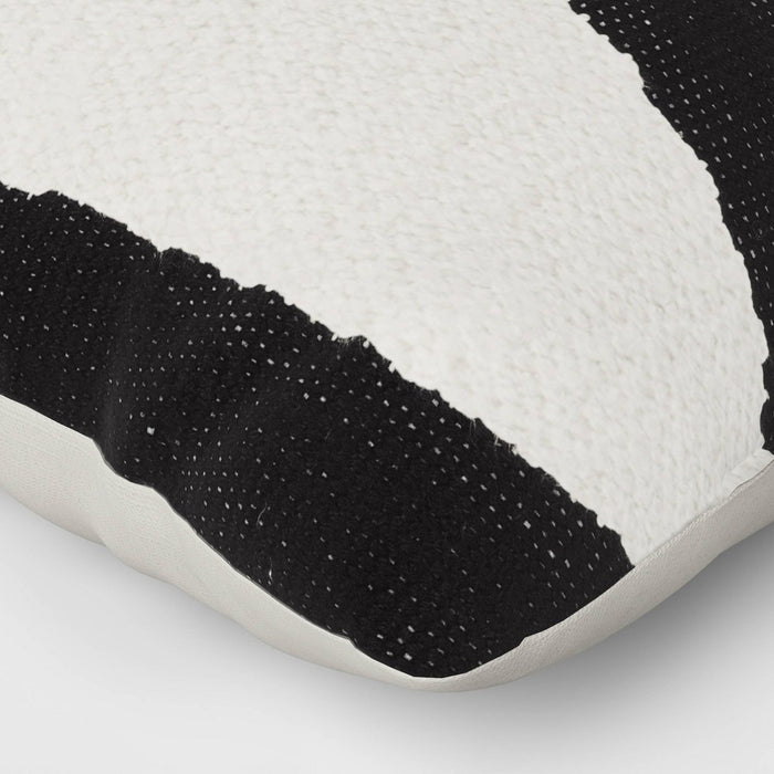 Cotton Woven Modern Square Throw Pillow Black - Threshold: Geometric Design, Indoor Decorative Accent, Knife Edge, Polyester Fill