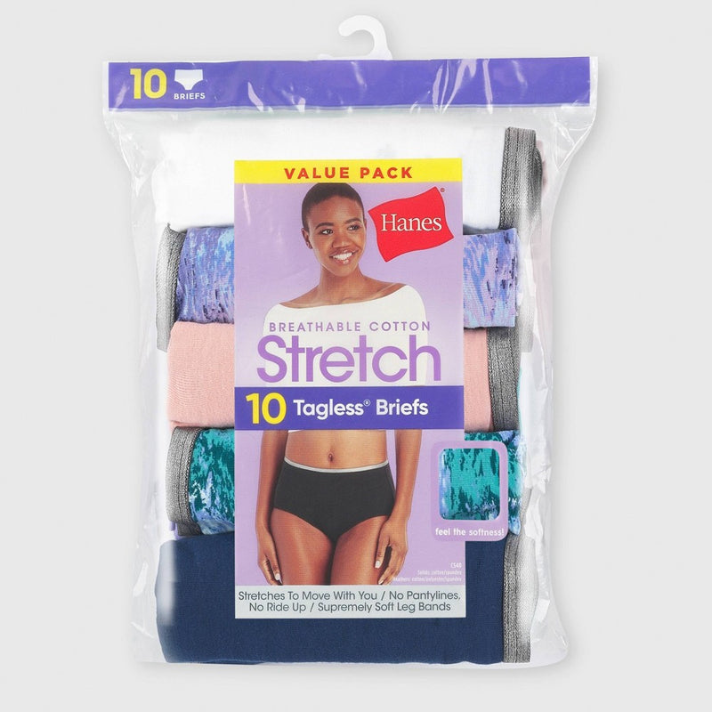 Hanes Women's 10pk Cool comfort Cotton Stretch Briefs Underwear - 7