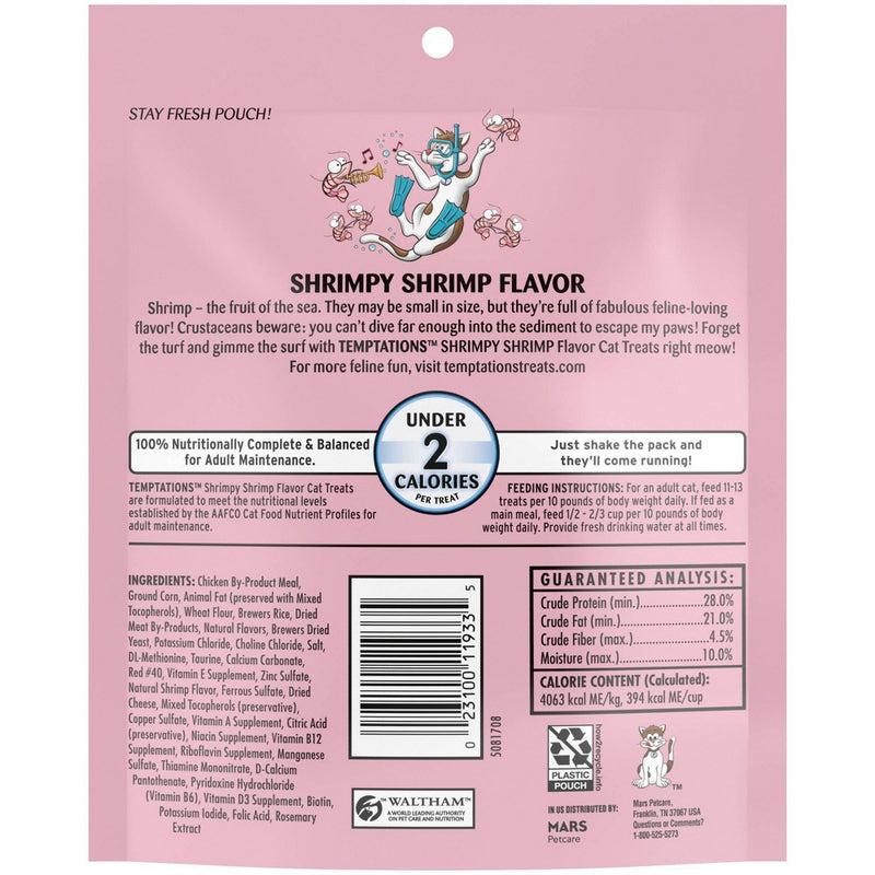 Temptations Shrimpy Shrimp and Seafood Crunchy Cat Treats - 6.3oz