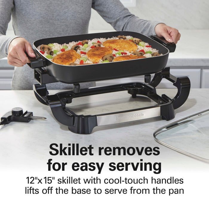 Hamilton Beach 20.5" Durathon Ceramic Reversible Nonstick Electric Skillet Black