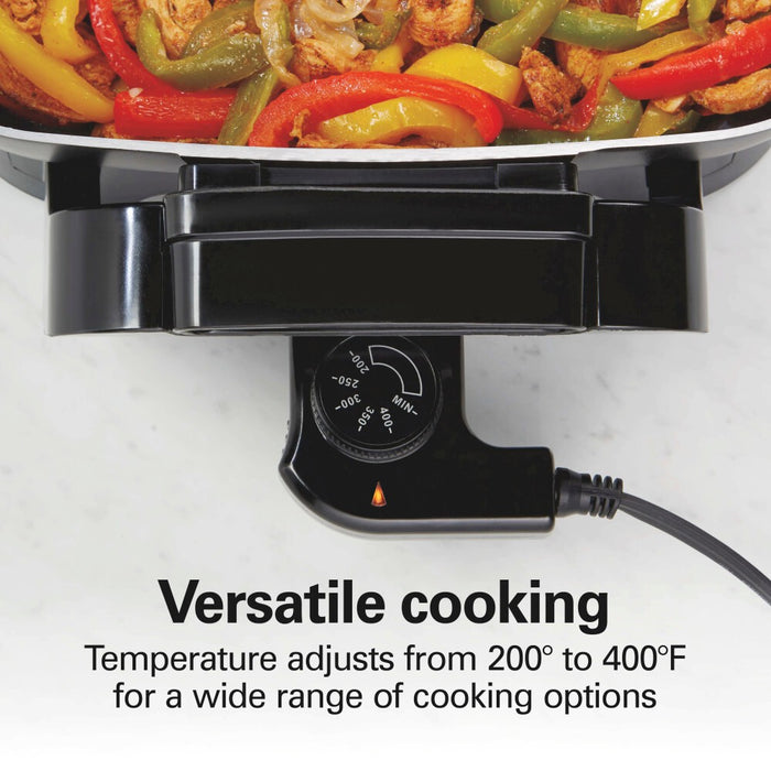 Hamilton Beach 20.5" Durathon Ceramic Reversible Nonstick Electric Skillet Black