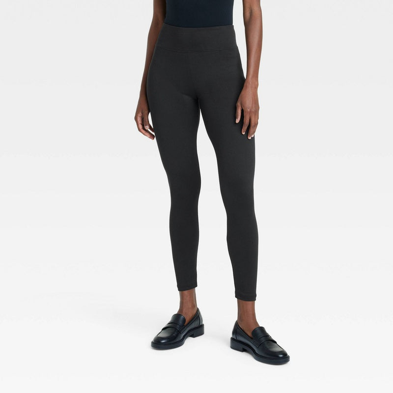 Women's Supersoft Leggings with Wide Waistband - A New Day Black M