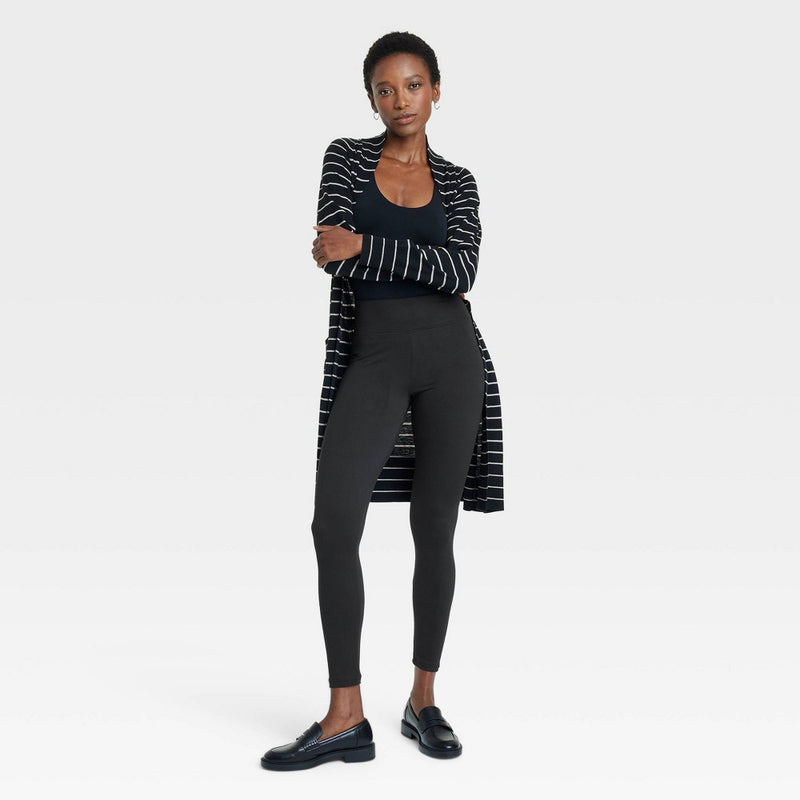 Women's Supersoft Leggings with Wide Waistband - A New Day Black M