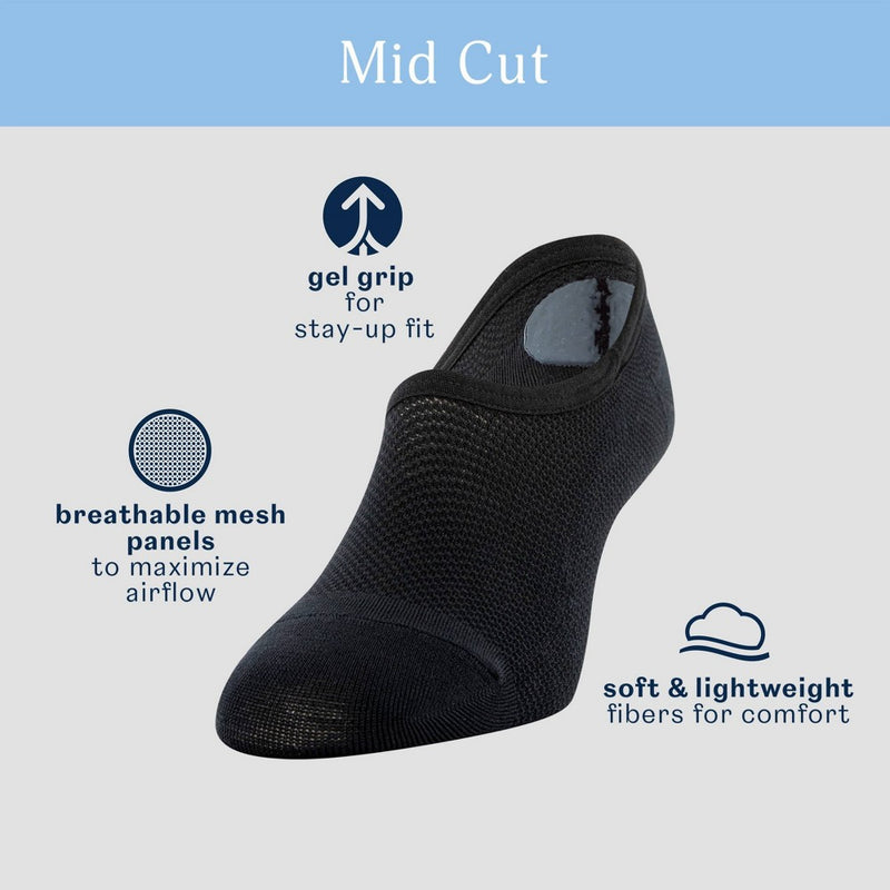 Peds Women's Mesh 4pk Ultra Low Liner Casual Socks - Black 5-10