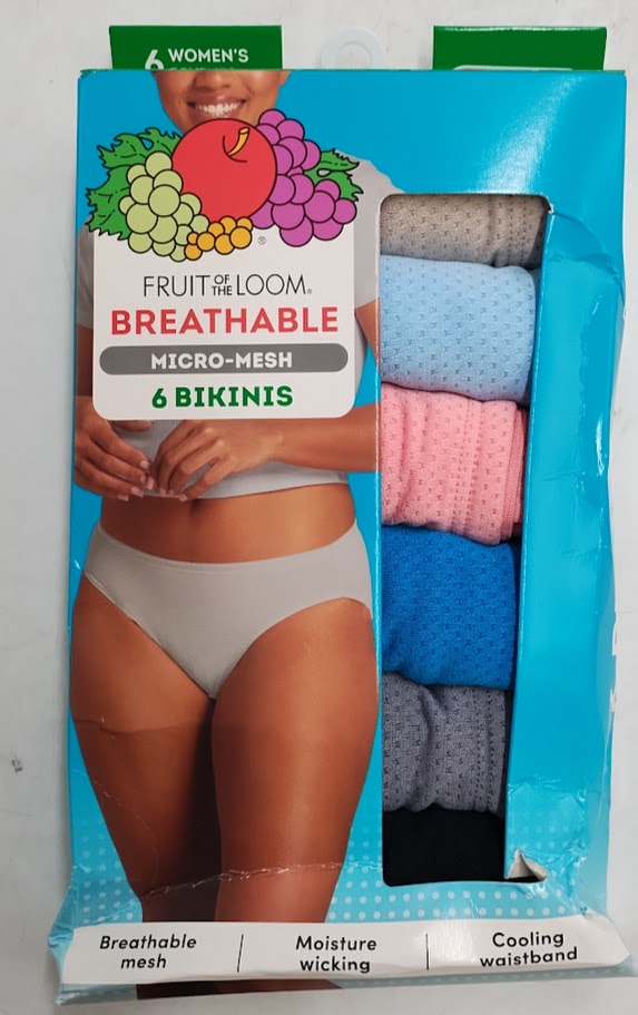 Fruit of the Loom Women's 6pk Breathable Bikini Underwear 6