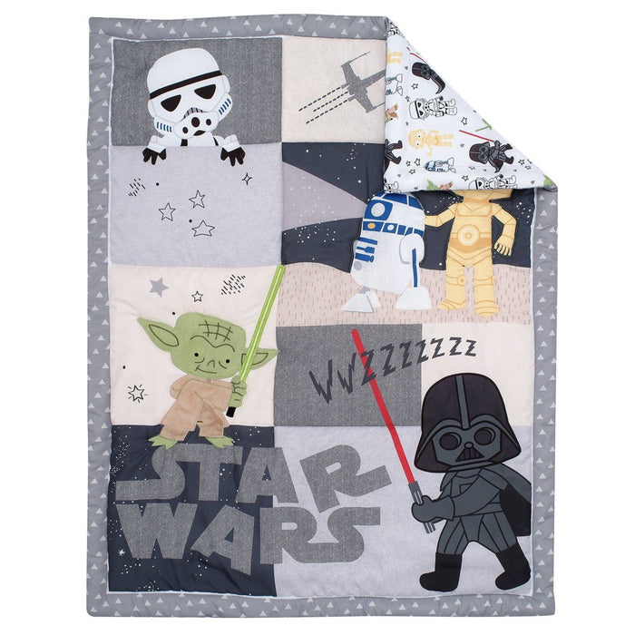 Lambs & Ivy Star Wars Classic Baby Crib Bedding Set - Yoda/Darth Vader - 3pc