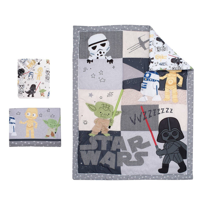 Lambs & Ivy Star Wars Classic Baby Crib Bedding Set - Yoda/Darth Vader - 3pc