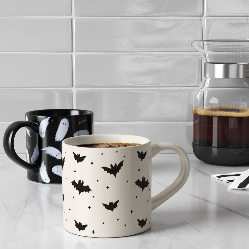 16oz Halloween Stoneware Mini Ghost/ Boo Print Mug Black - Hyde & EEK! Boutique