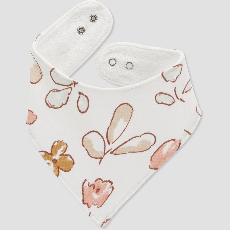 Carter's Just One You Baby Girls' 3pk Floral Bib - Brown/White