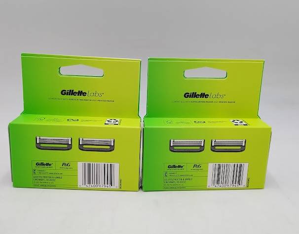 LOT OF 2 Gillette Labs Razor Blade Refills - 2ct