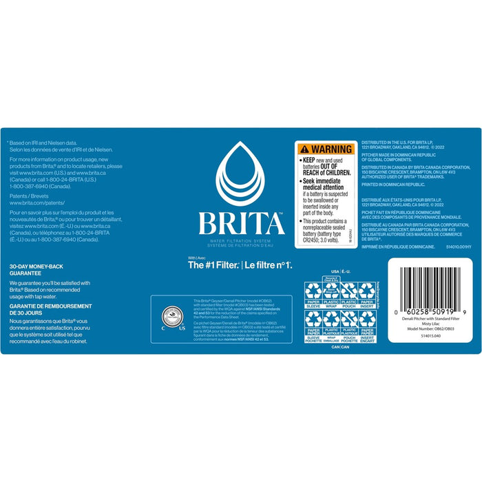 Brita Denali 6 Cup Water Pitcher Lilac