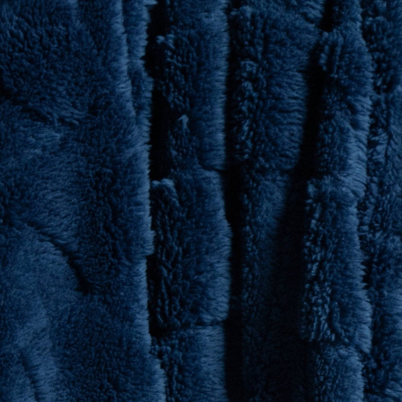 Geometric Jacquard Faux Shearling Throw Blanket Navy - Room Essentials