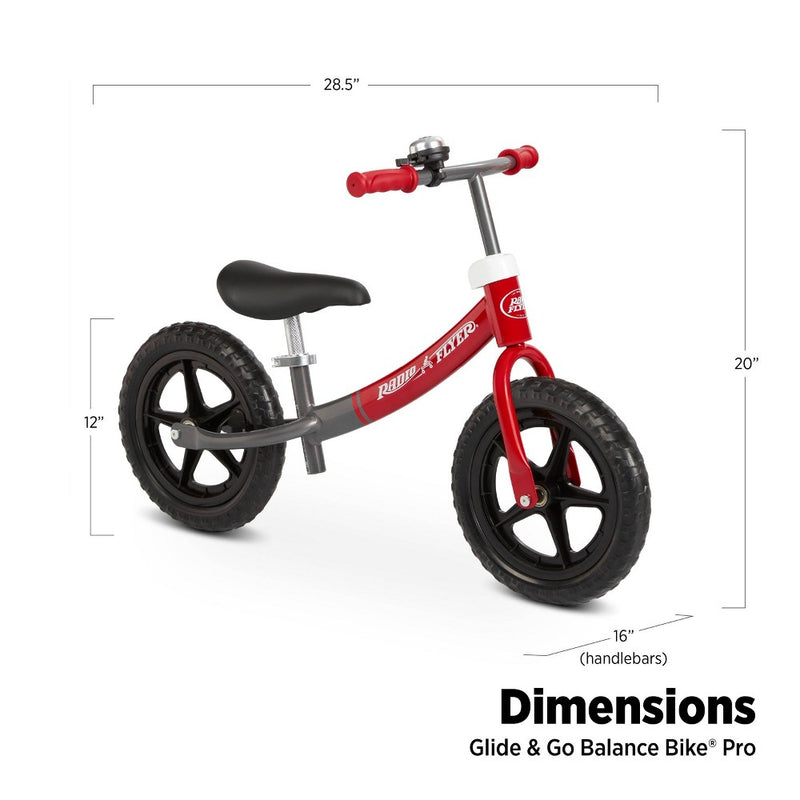 Radio Flyer Glide and Go Pro 12" Kids' Balance Bike - Black/Red (LOCAL PICKUP ONLY)