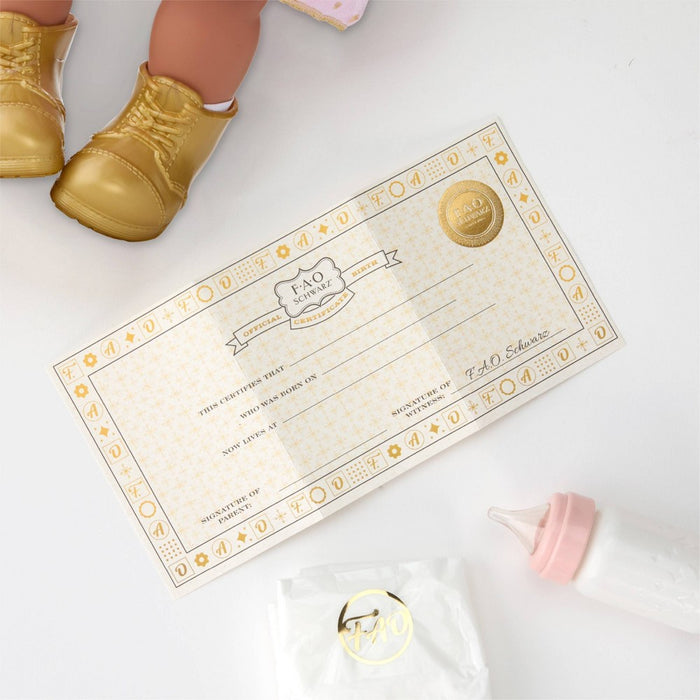 FAO Schwarz 14" Cuddle Baby Doll - Dark Brown Hair