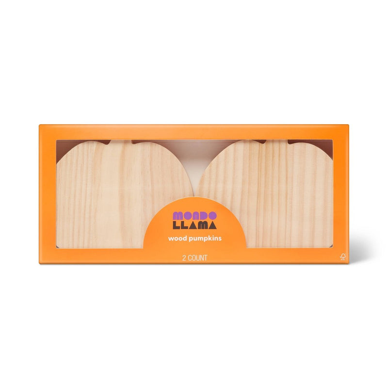 2ct Mini Wood Pumpkins- Mondo Llama