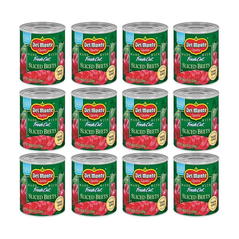 DEL MONTE FRESH CUT Canned Beets Sliced, Canned Vegetables, 12 Pack, 8.25 Oz Can