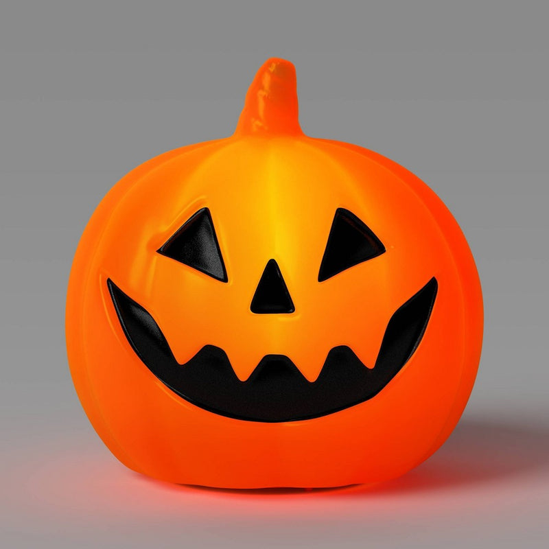 8" Lit Pumpkin Blowmold Halloween Decorative Prop Orange - Hyde & EEK! Boutique